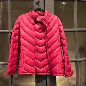calvin klein red puffer jacket